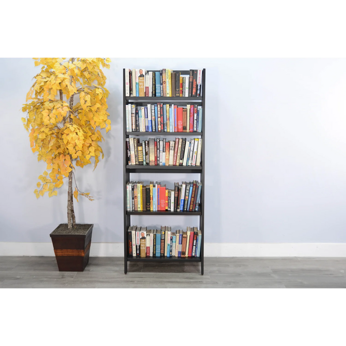 Purity Craft  72' Mahogany Wood Folding Bookcase Black Walnut