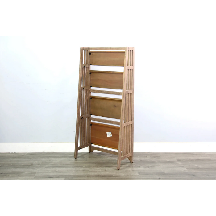 Purity Craft  60' Mahogany Wood Folding Bookcase Desert Rock