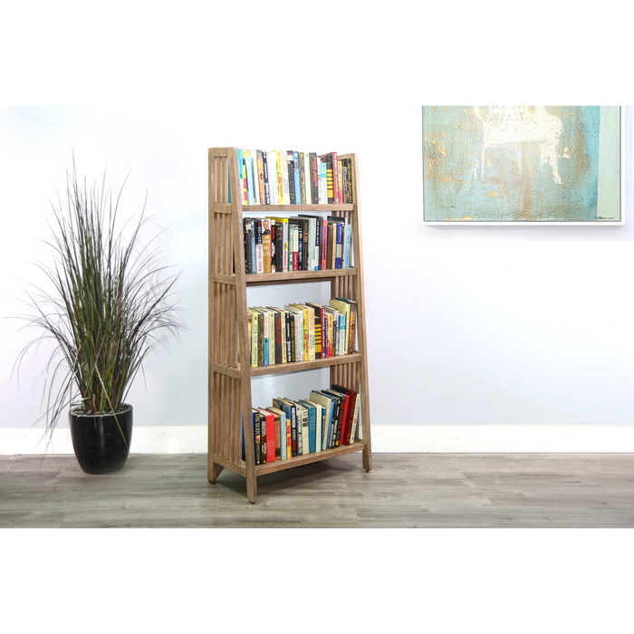 Purity Craft  60' Mahogany Wood Folding Bookcase Desert Rock