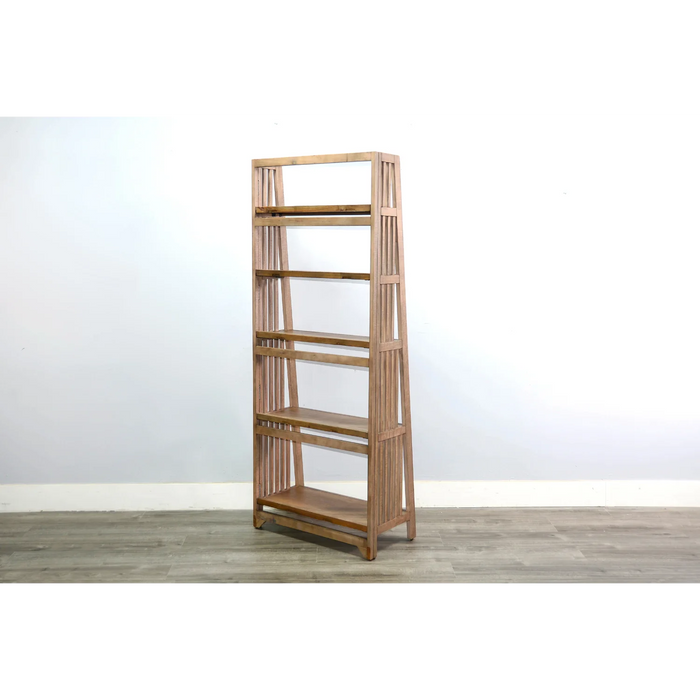 Purity Craft  72' Mahogany Wood Folding Bookcase Desert Rock