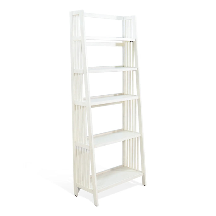 Purity Craft  72' Mahogany Wood Folding Bookcase Marble White