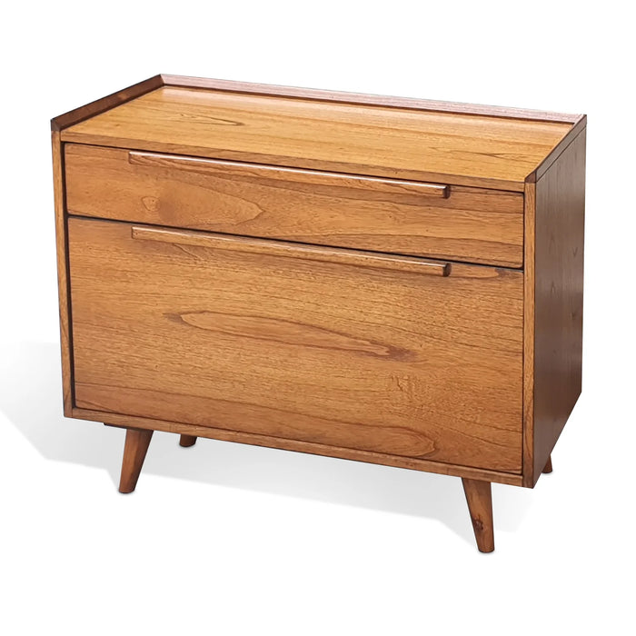 Purity Craft Sunny Desigsn Mid-Century Lateral File Cabinet Cinnamon