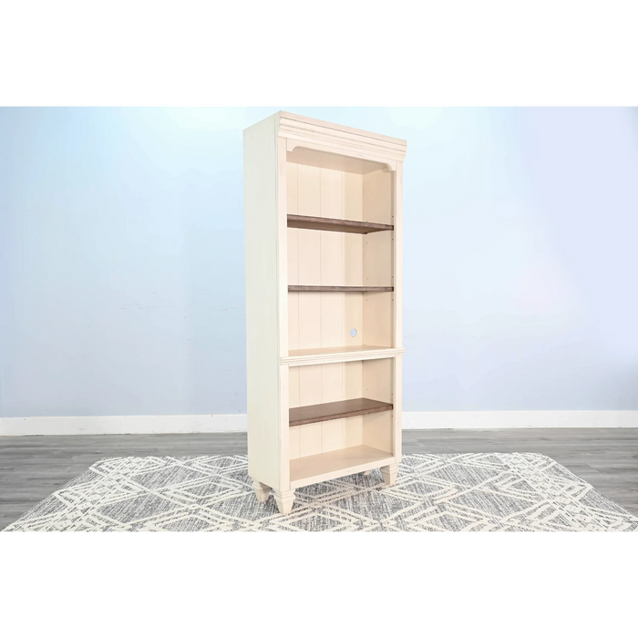 Purity Craft Bookcase Open Marble White and Buck Skin