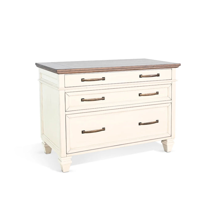 Purity Craft Lateral File Cabinet Marble White and Buck Skin