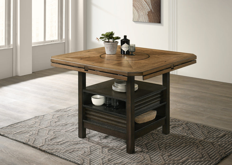 Oakly Brown Round/Square Counter Height Dining Set