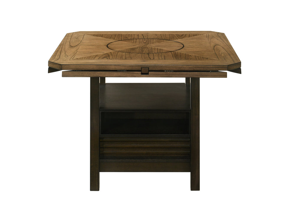 Oakly Brown Round/Square Counter Height Dining Set