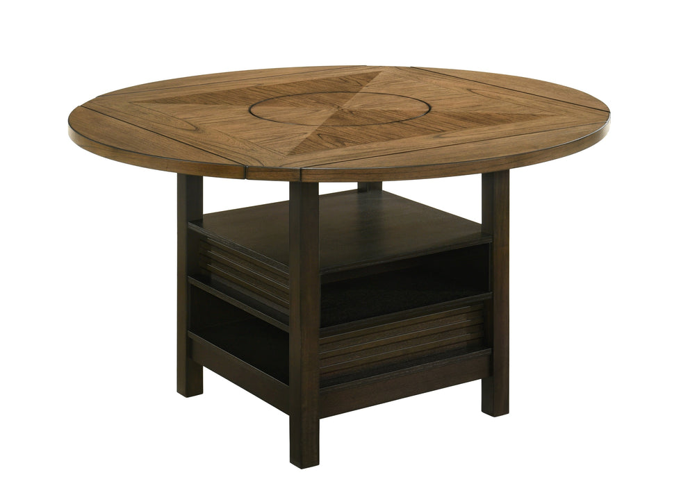 Oakly Brown Round/Square Counter Height Dining Set