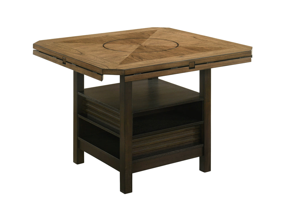 Oakly Brown Round/Square Counter Height Dining Set