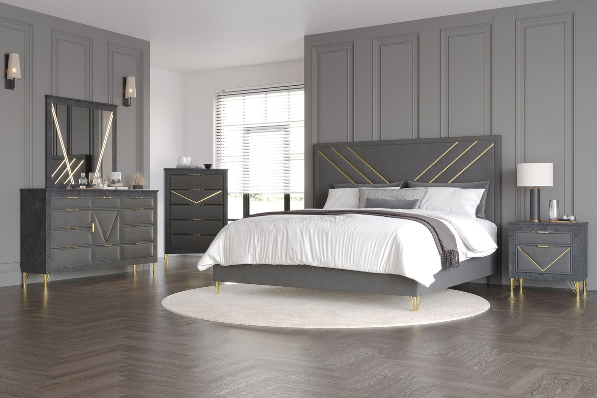 Symmetry - 2 Drawer Nightstand - Charcoal