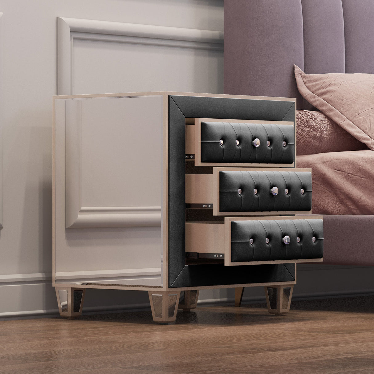 Velvet Bedside Table