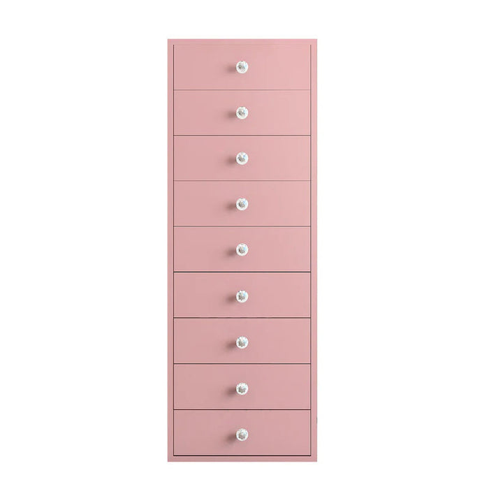 VANITII 9-Drawer Makeup Vanity Storage Unit-Pink