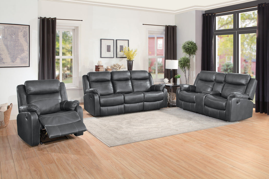 Yerba Gray Microfiber Double Lay Reclining Living Room Set