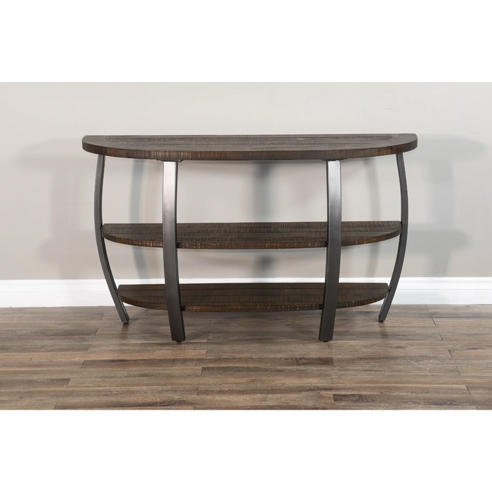 Purity Craft Homestead 52' Mahogany Wood & Metal Sofa Table in Tobacco Leaf