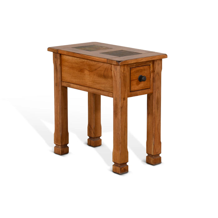 Purity Craft Sedona 15' Transitional Wood Chair Side Table in Rustic Oak