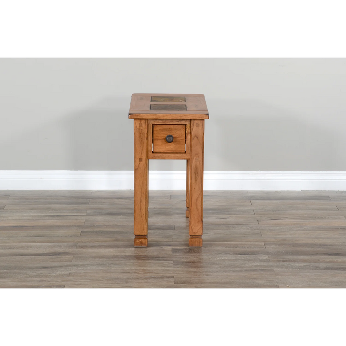 Purity Craft Sedona 15' Transitional Wood Chair Side Table in Rustic Oak