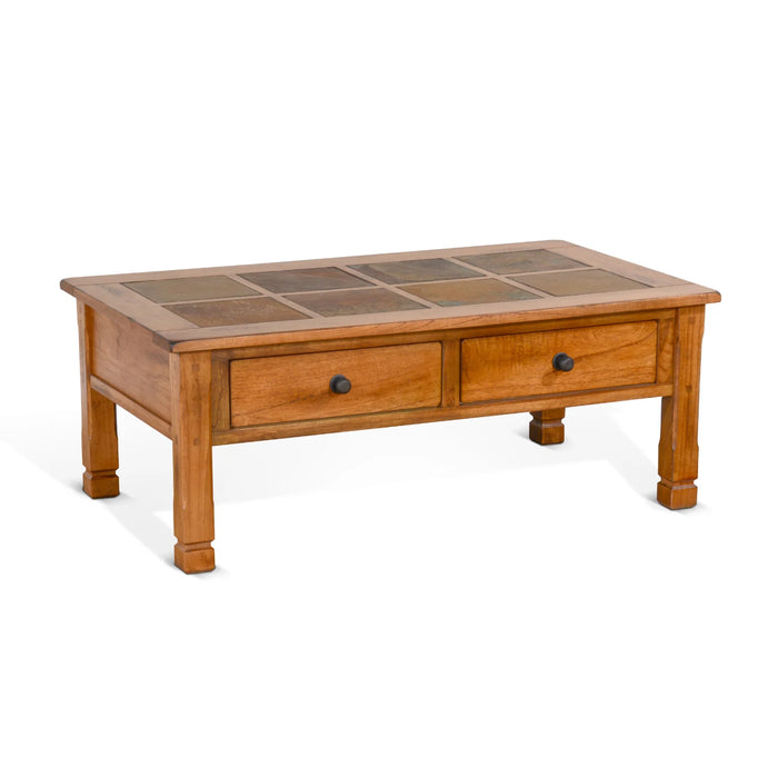 Purity Craft Sedona 49' Transitional Wood Coffee Table in Rustic Oak