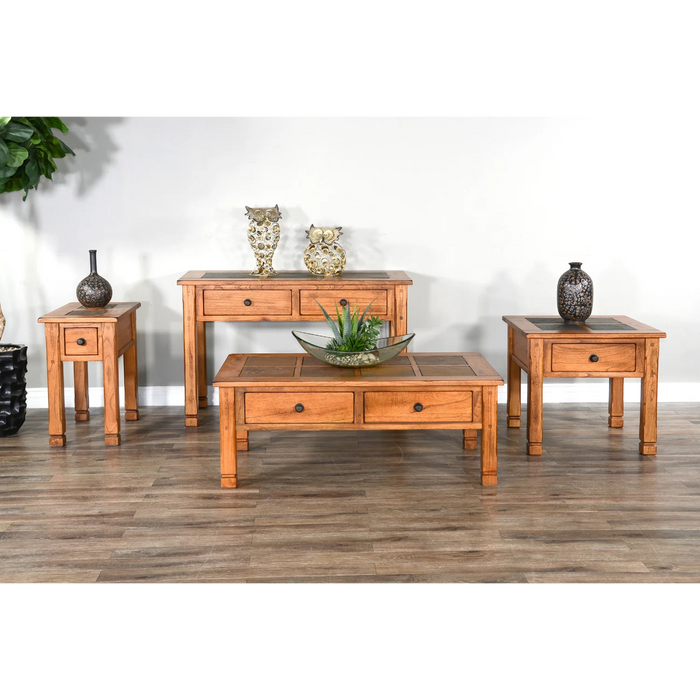 Purity Craft Sedona 49' Transitional Wood Coffee Table in Rustic Oak