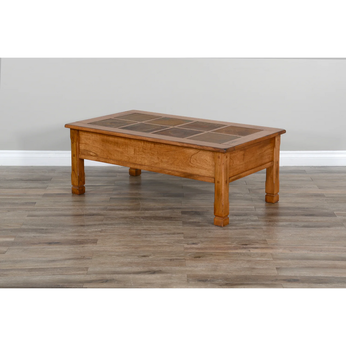 Purity Craft Sedona 49' Transitional Wood Coffee Table in Rustic Oak