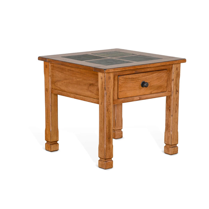 Purity Craft Sedona 26' Transitional Wood End Table in Rustic Oak