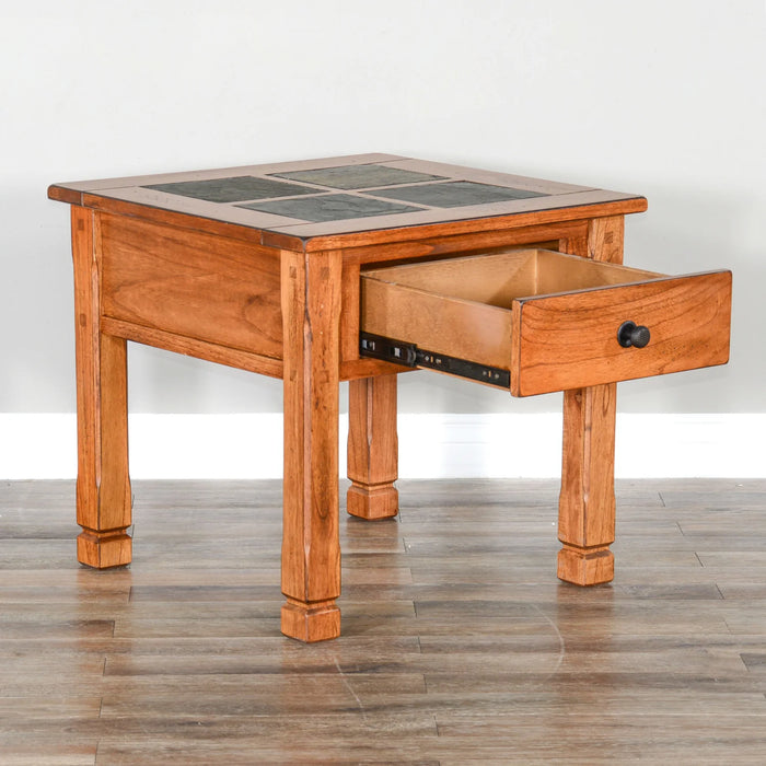 Purity Craft Sedona 26' Transitional Wood End Table in Rustic Oak