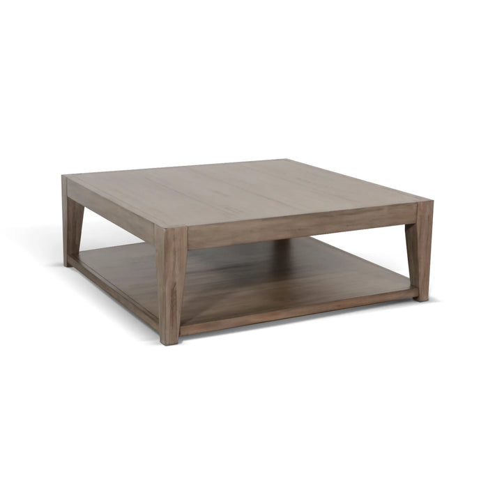 Purity Craft Doe Valley Mahogany Wood Coffee Table with Casters in Light Brown Buckskin