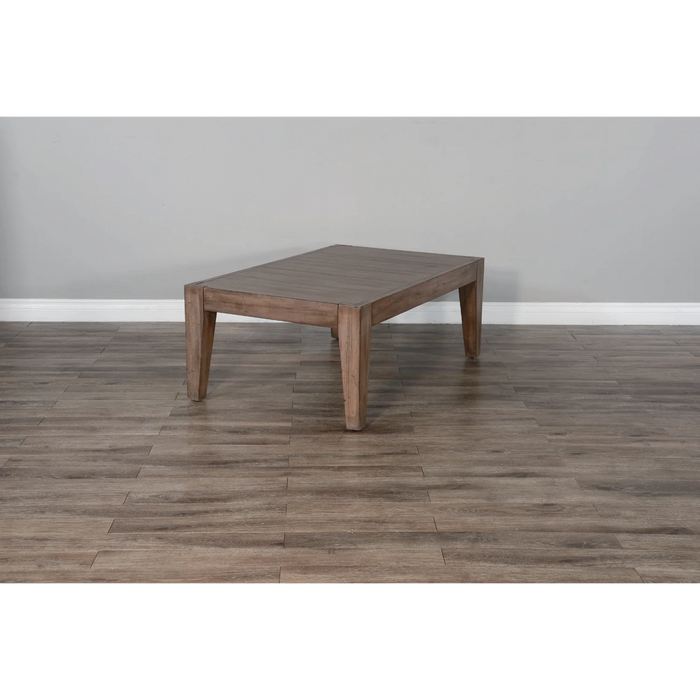 Purity Craft Doe Valley 48' Mahogany Wood Coffee Table in Taupe Brown Buckskin