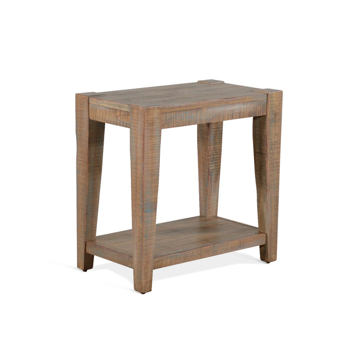 Purity Craft 25' Modern Mindi Wood Chair Side Table in Weathered Brown