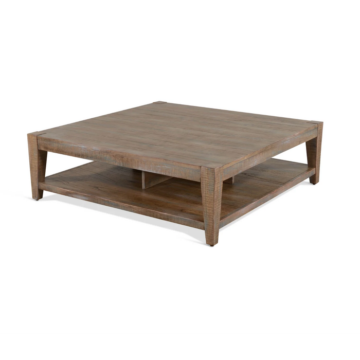 Purity Craft 48' Modern Mindi Wood Cocktail Table in Weathered Brown