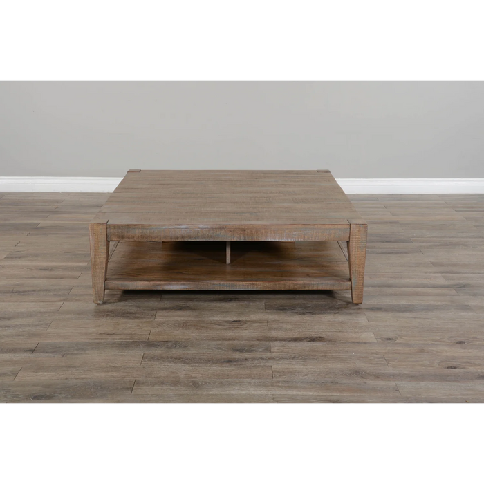 Purity Craft 48' Modern Mindi Wood Cocktail Table in Weathered Brown