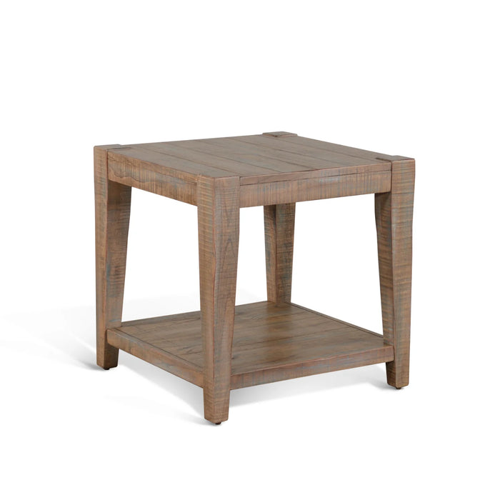 Purity Craft 24' Modern Mindi Wood End Table in Weathered Brown