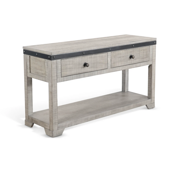 Purity Craft Traditional Mahogany Wood Sofa Table in Alpine Gray