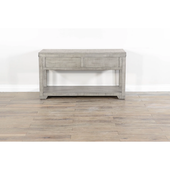 Purity Craft Traditional Mahogany Wood Sofa Table in Alpine Gray