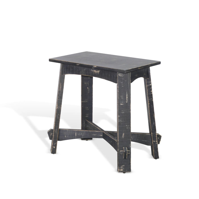 Purity Craft Marina Farmhouse Mahogany Wood Chair Side Table in Black Sand