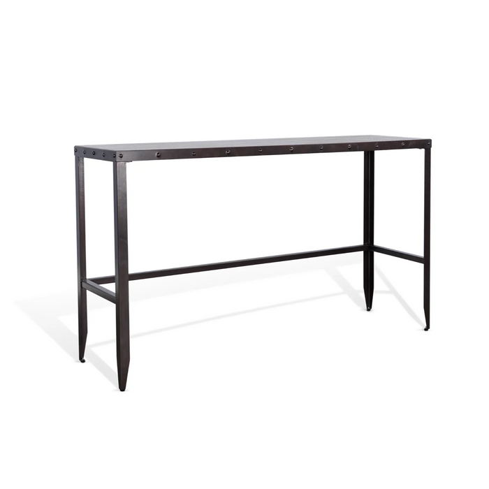 Purity Craft San Diego Wood and Metal Sofa Bar Table Antique Brown