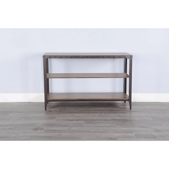 Purity Craft San Diego Metal & Solid Wood Sofa Table in Antique Brown