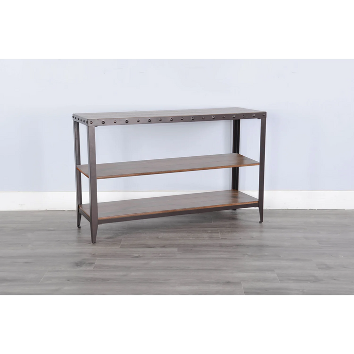 Purity Craft San Diego Metal & Solid Wood Sofa Table in Antique Brown