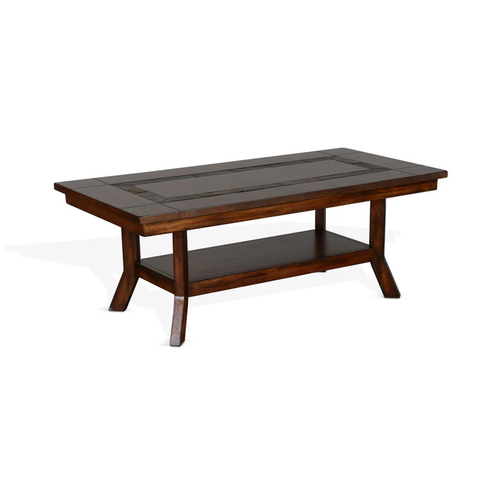 Purity Craft Santa Fe 48.5' Traditional Wood Coffee Table in Dark Chocolate