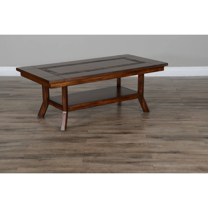 Purity Craft Santa Fe 48.5' Traditional Wood Coffee Table in Dark Chocolate