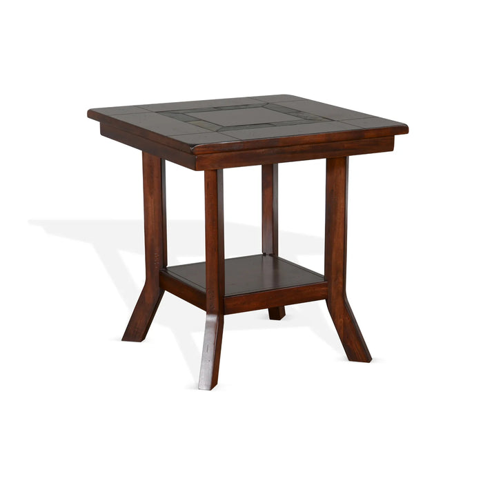 Purity Craft Santa Fe 25' Mahogany Wood End Table in Dark Chocolate