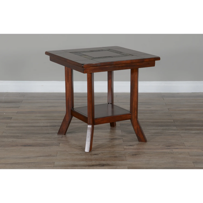 Purity Craft Santa Fe 25' Mahogany Wood End Table in Dark Chocolate