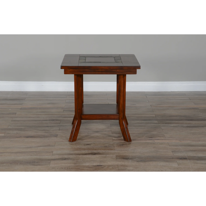 Purity Craft Santa Fe 25' Mahogany Wood End Table in Dark Chocolate