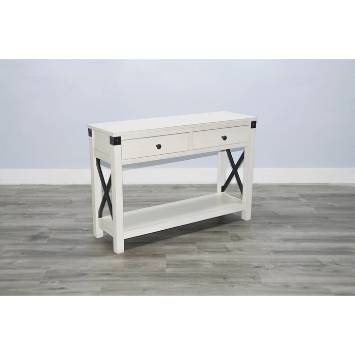 Purity Craft Bayside Marble White Wood Sofa Table Marble White