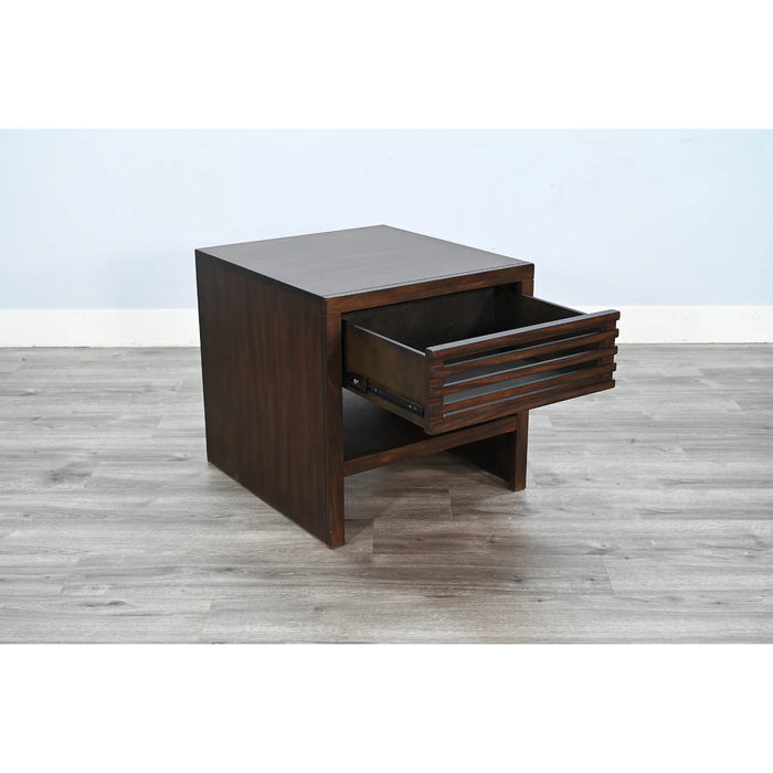 Purity Craft End Table with Drawer Coffee Bean