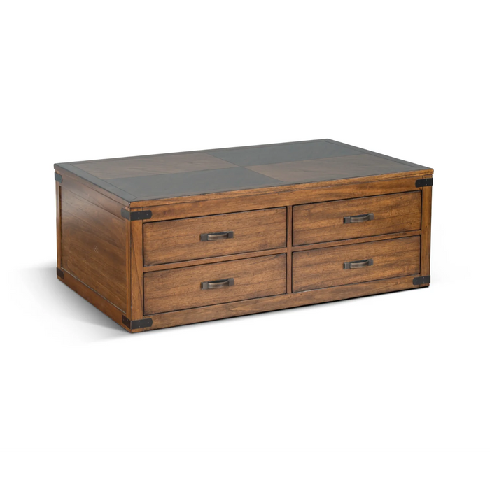 Purity Craft Coffee Table with 4 Drawer & Caster Nature Walk