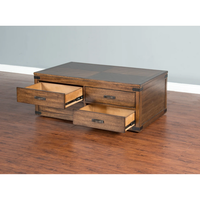 Purity Craft Coffee Table with 4 Drawer & Caster Nature Walk