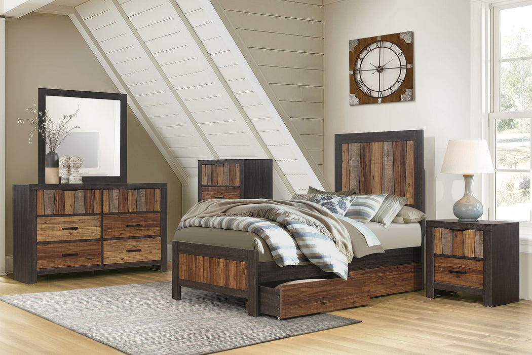 Cooper Wire Brushed Twin Storage Panel Bed