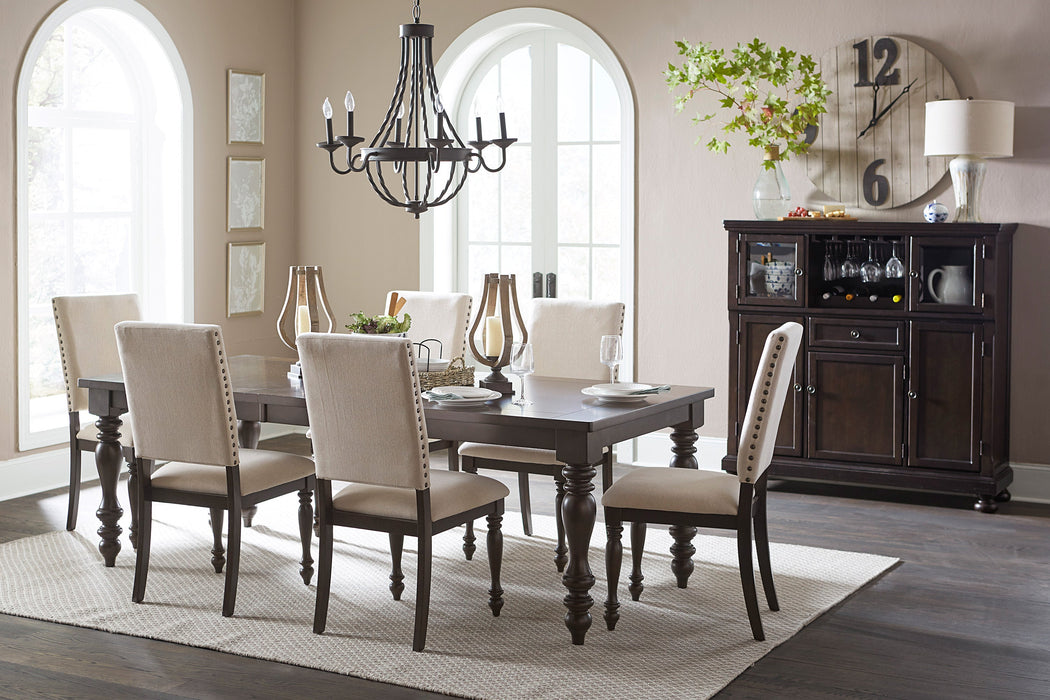 Begonia Grayish Brown Extendable Dining Set