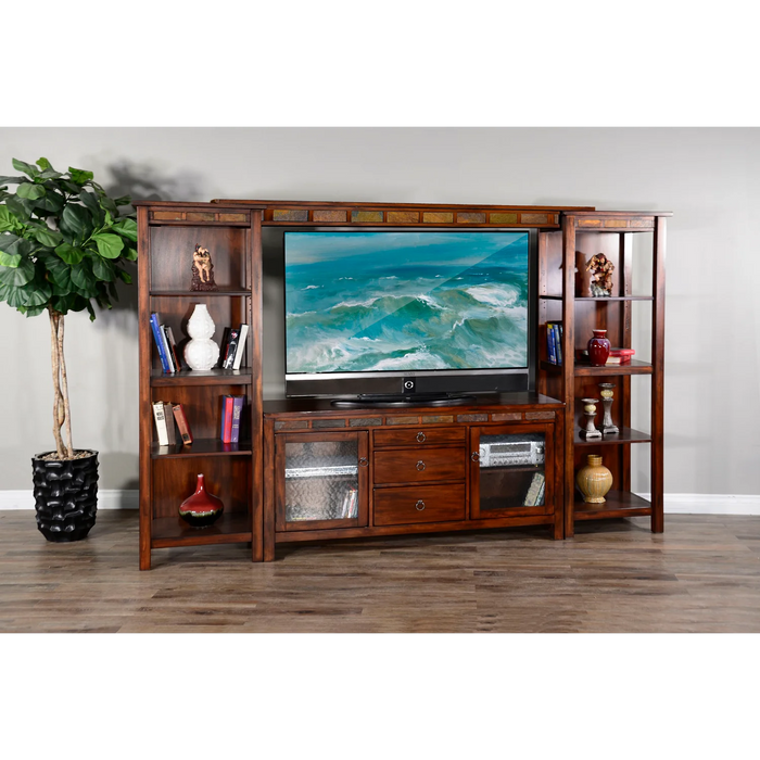 Purity Craft Santa Fe Entertainment Wall with 2 Piers Dark Chocolate