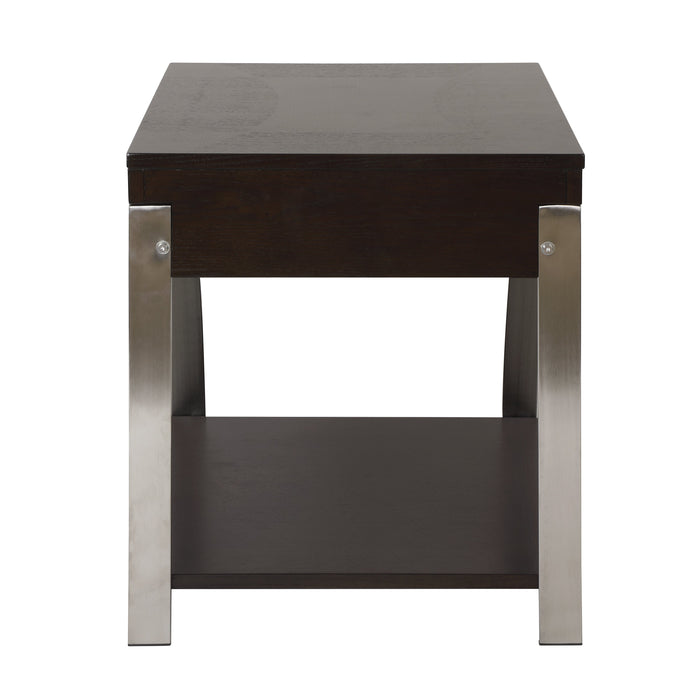 Tioga Espresso/Chrome End Table