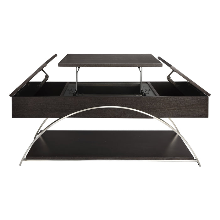 Tioga Espresso/Chrome Lift Top Cocktail Table